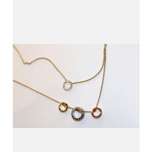 DKNY Gold Tone Layered Necklace One Size